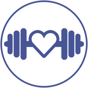 A png circled icon in which fitness is showing with love.